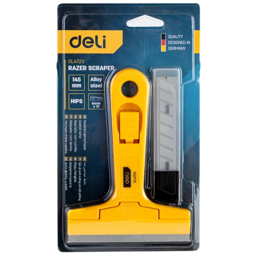 Deli EDL4723 Basic Scraper 145mm HIPS Handle Alloy Blade 10-Piece Set - Deli - Image 3