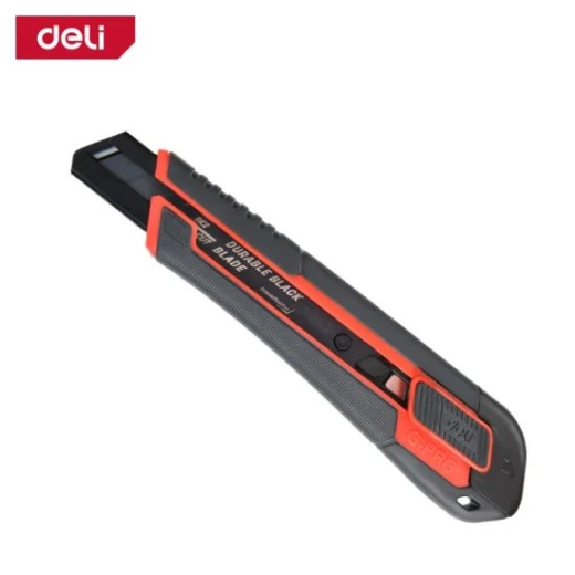 Deli 18mm Snap-Off Utility Knife, SK2 Blade, Black, 0.6mm Thick, Double Lock Deli 18mm Snap-Off Utility Knife, SK2 Blade, Black, 0.6mm Thick, Double Lock