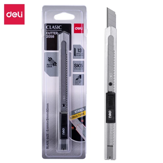 Deli Standard Utility Knife EDL2058, Durable Blade, Standard Size, for Cutting and Scraping Deli Standard Utility Knife EDL2058, Durable Blade, Standard Size, for Cutting and Scraping