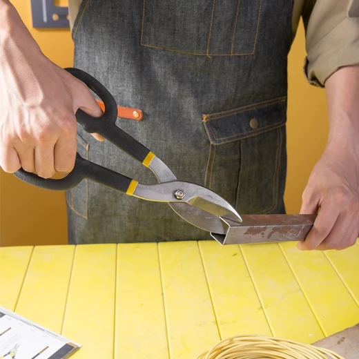 Deli 10 Inch Tin Snip EDL25910, Carbon Steel Blades, Two-Color Grip - Deli - Image 4