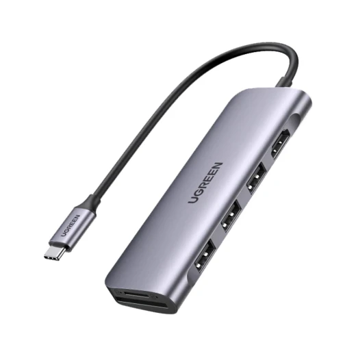 محول يو جرين 6 في 1 USB-C منفذ HDMI 4K قارئ بطاقات SD/TF 3 منافذ USB 3.0 - يوجرين - Image 6