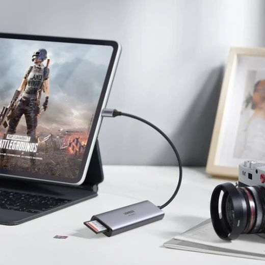 محول يو جرين 6 في 1 بمنفذ USB-C، منفذ HDMI، 3 منافذ USB 3.0، قارئ بطاقات SD/TF، رمادي - يوجرين - Image 4