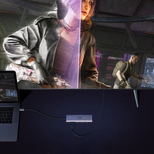 محول يو جرين 6 في 1 بمنفذ USB-C، منفذ HDMI، 3 منافذ USB 3.0، قارئ بطاقات SD/TF، رمادي - يوجرين - Image 5