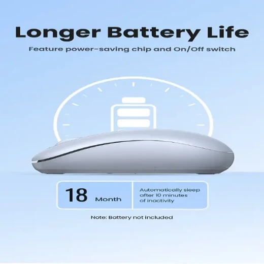 UGREEN MU105 2.4G Wireless Mouse Dusty Blue Ergonomic Design 2400 DPI - Ugreen - Image 4