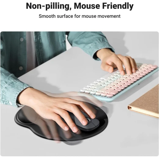 UGREEN Ergonomic Mouse Pad with Wrist Rest – LP668 Comfortable Wrist Support Non-Slip Base for Laptop and Computer Use - Ugreen - Image 2