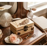 Star Zone Wooden Jewelry Box with Rose Design Elegant Storage Box for Rings and Accessories 11×7×4.6 cm - star zone