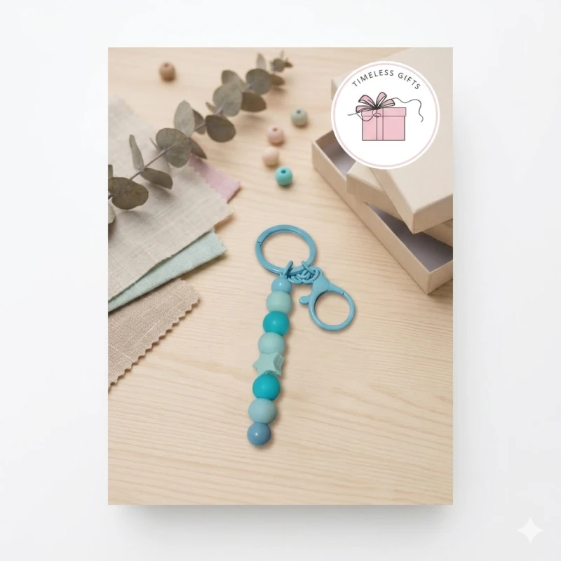 A keychain decorated with beads and a delicate in an elegant design - Timeless gifts