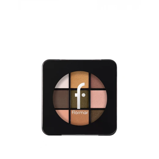 Flormar Grand Galaxy Eyeshadow Palette 007, Pearl and Semi-Matte Finish, 10 Shades, 9g - Image 4