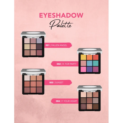 Flormar Sunset Eyeshadow Palette 003 Nude 9 Colors Blendable Pigmented - Image 2