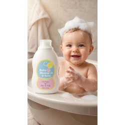 Cosmofarma Baby and Kids 2 in 1 Shampoo and Bath 250ml Gentle Cleansing Formula for Delicate Skin, Tear Free, Hypoallergenic Formula, Suitable for Newborns and Toddlers