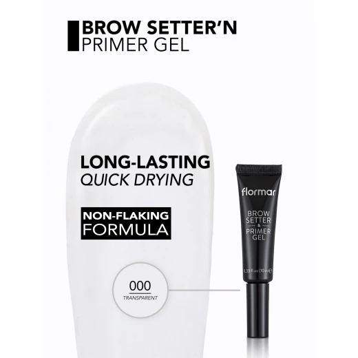 Flormar Brow Setter & Primer Gel Transparent Long-Lasting 10 ML Eyebrow Makeup - Image 2