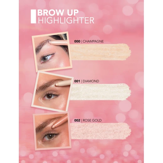 Flormar Brow Up Highlighter Pencil 002 Rose Gold – Lift & Highlight Eyebrow Pencil with Soft Pink Gold Shimmer, Long-Lasting Formula for Defining, Brightening, and Enhancing Brows with a Natural Radiant Finish - Image 6