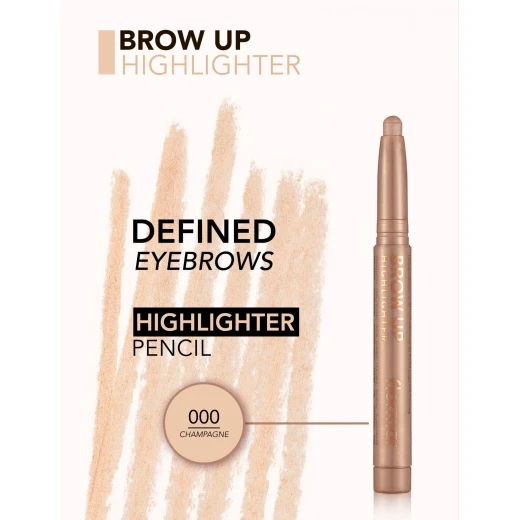Flormar Brow Up Highlighter Pencil Champagne 000, Long-Lasting Eyebrow Makeup, 1.4 G - Image 2