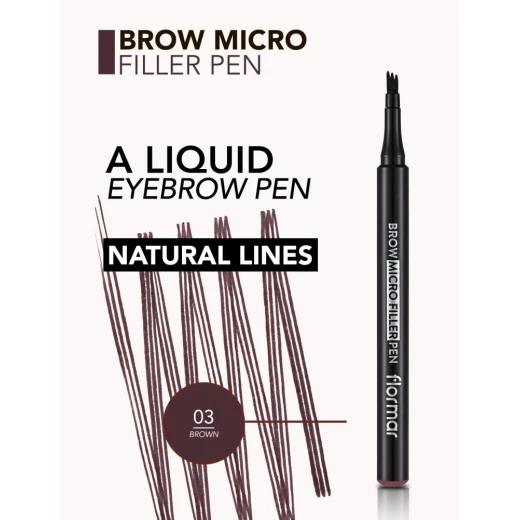 Flormar Eyebrow Pencil Brown 003, Defines & Shapes Brows, Long Lasting Formula, Natural Looking Color, Easy Application, Perfect for All Day Wear, 1 Count - Image 3