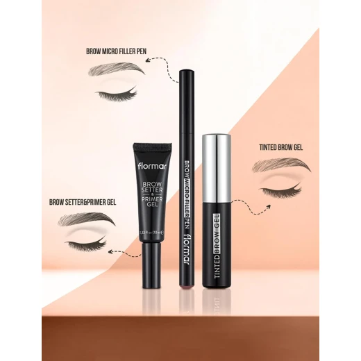 Flormar Brow Micro Filler Pen 02 Medium Brown, Eyebrow Enhancer, Long-Lasting - Image 2