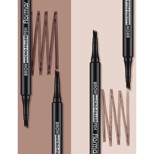 Flormar Brow Micro Filler Pen 02 Medium Brown, Eyebrow Enhancer, Long-Lasting - Image 4