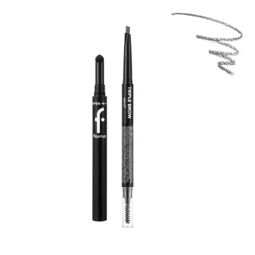 Flormar Triple Brow Pencil EBP-004 Ash, Long-Lasting Eyebrow Definition, Natural Look - Image 4