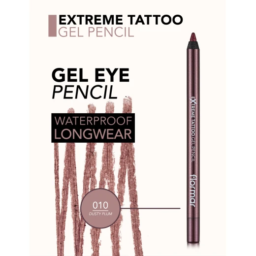 Flormar Extreme Tattoo Gel Pencil 010 Dusty Plum Waterproof Eyeliner 1.2g - Image 6