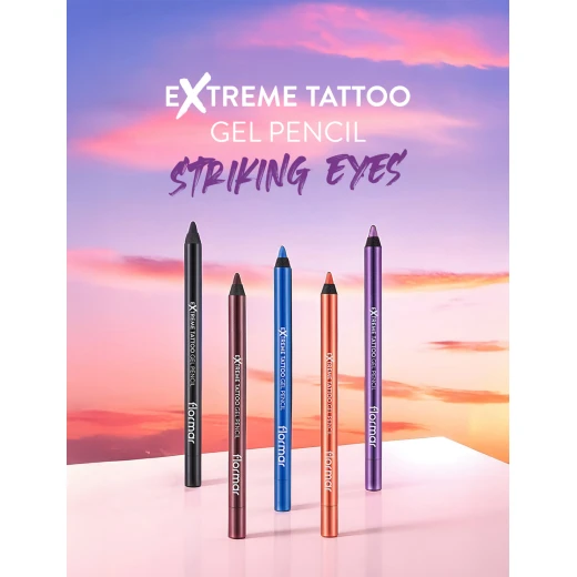 Flormar Extreme Tattoo Gel Pencil 007 Gold Storm Waterproof Eyeliner 1.2g - Image 4