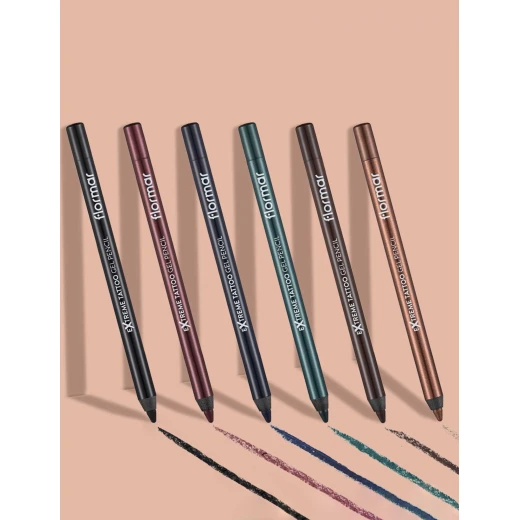 Flormar Extreme Tattoo Gel Pencil Intense Color 06 Black Waterproof Eyeliner 1.2g - Image 5