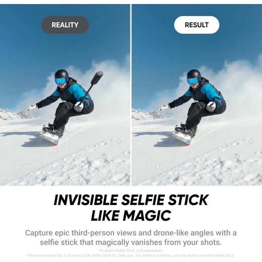 Insta360 X4 مجموعة كاميرا حركة 360 درجة، فيديو 8K مذهل، عصا سيلفي غير مرئية، تصميم مقاوم للماء، أسود، لتجارب لا تُنسى. - انستا 360 - Image 9