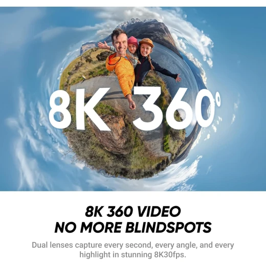 Insta360 X4 مجموعة كاميرا حركة 360 درجة، فيديو 8K مذهل، عصا سيلفي غير مرئية، تصميم مقاوم للماء، أسود، لتجارب لا تُنسى. - انستا 360 - Image 3