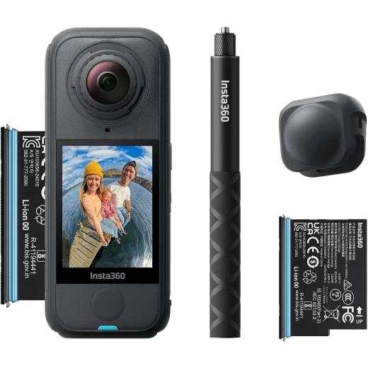 Insta360 X4 مجموعة كاميرا حركة 360 درجة، فيديو 8K مذهل، عصا سيلفي غير مرئية، تصميم مقاوم للماء، أسود، لتجارب لا تُنسى. Insta360 X4 مجموعة كاميرا حركة 360 درجة، فيديو 8K مذهل، عصا سيلفي غير مرئية، تصميم مقاوم للماء، أسود، لتجارب لا تُنسى.