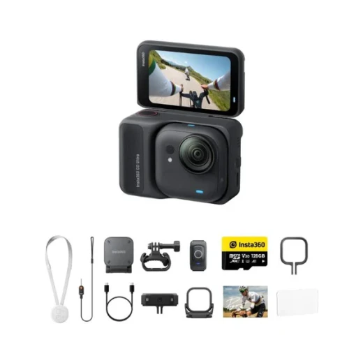 Insta360 GO 3 Ultra Action Camera Bike Bundle Midnight Black: Capture Stunning 2.7K Video, Perfect for Cycling Adventures with Multiple Mounts and Accessories Insta360 GO 3 Ultra Action Camera Bike Bundle Midnight Black: Capture Stunning 2.7K Video, Perfect for Cycling Adventures with Multiple Mounts and Accessories