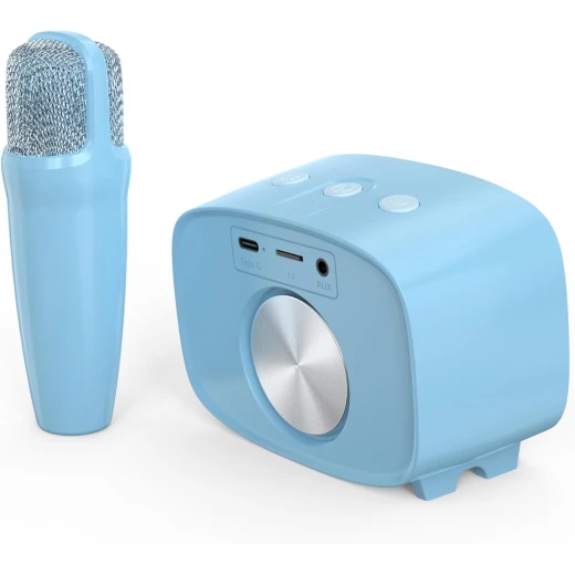 ماي فرست Voice 2 جهاز كاروكي للأطفال – ميكروفون لاسلكي، لون أزرق، مكبر صوت محمول للغناء والترفيه، سهل الاستخدام وآمن للأطفال، مناسب للحفلات واللعب المنزلي وتجربة موسيقية ممتعة - ماي فرست - Image 2