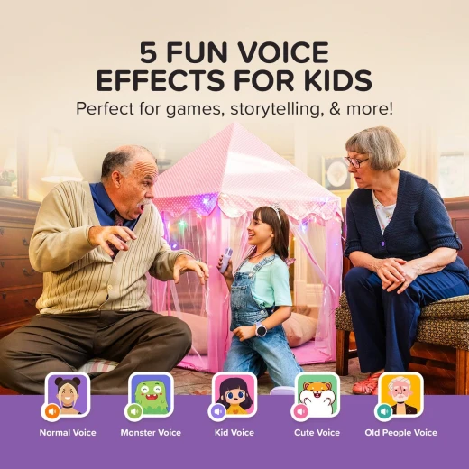 ماي فرست Voice 2 جهاز كاروكي للأطفال – ميكروفون لاسلكي، لون بنفسجي، مكبر صوت محمول للغناء والموسيقى، سهل الاستخدام وآمن للأطفال، تجربة ترفيهية ممتعة مناسبة للمنزل والحفلات - ماي فرست - Image 6