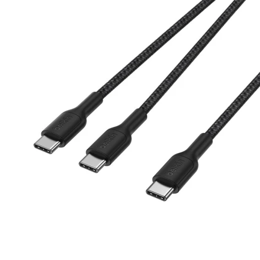 كابل بيلكن بوست تشارج برو مضفر USB C إلى USB C مزدوج 140 واط أسود، أبيض - بيلكين - Image 3