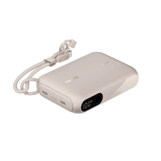 Belkin BoostCharge 10K Power Bank with Digital Display, 20W USB-C, Sand - Belkin - Image 2