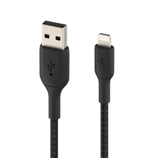 كابل شحن Belkin BoostCharge مضفر لجهاز iPhone، أسود بطول 3.3 قدم - Image 5