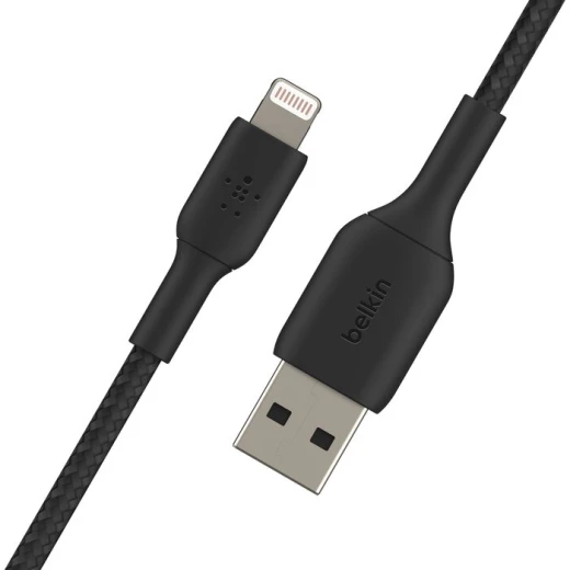 كابل شحن Belkin BoostCharge مضفر لجهاز iPhone، أسود بطول 3.3 قدم - Image 4