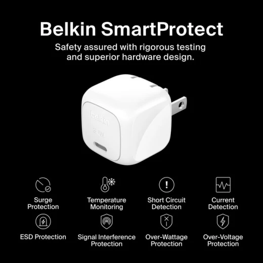Belkin 30W USB-C Wall Charger, Fast Charging for iPhone, Samsung, iPad, AirPods, White - Belkin - Image 7