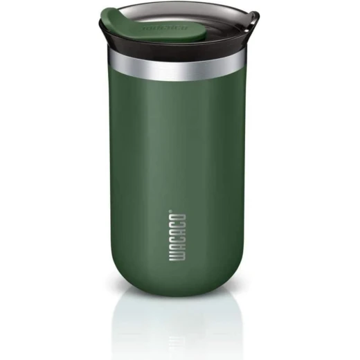 Wacaco Octaroma Vacuum Insulated Mug 300ML – Green, Double Wall Stainless Steel Travel Mug, Keeps Drinks Hot or Cold for Longer, Leakproof Lid, Lightweight Portable Design for Coffee, Tea and Daily Use