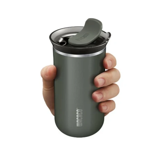 WACACO Octaroma Vacuum Insulated Mug 300ML – WC-OCTAROMA-GREY, Double Wall Stainless Steel Travel Mug, Vacuum Insulation for Hot and Cold Drinks, Leakproof Lid, Durable and Portable Design for Daily Coffee and Tea Use - WACACO - Image 2