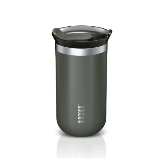WACACO Octaroma Vacuum Insulated Mug 300ML – WC-OCTAROMA-GREY, Double Wall Stainless Steel Travel Mug, Vacuum Insulation for Hot and Cold Drinks, Leakproof Lid, Durable and Portable Design for Daily Coffee and Tea Use