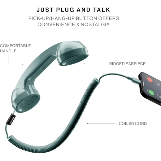 Native Union POP Phone Retro Handset with USB C, Slate Green - Native Union - Image 3