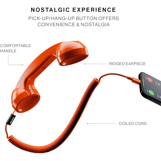 سماعة هاتف Native Union Pop Retro مع USB C، أسود - نيتف يونيون - Image 3
