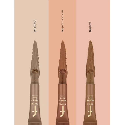 Flormar Puffy Liquid Contour 001 Amber 12 ML, Lightweight, Buildable, with Sponge Applicator - Flormar - Image 3