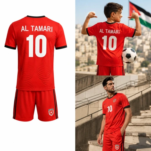 Jordan National Team Kids Football Kit – Red Soccer Shirt and Shorts Set for Boys, Ages 12-13 Years - Elite sport - Image 5