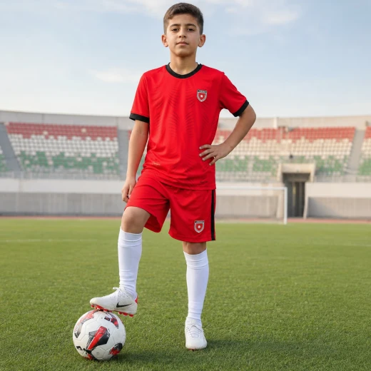 Jordan National Team Kids Football Kit – Red Soccer Shirt and Shorts Set for Boys, Ages 12-13 Years - Elite sport - Image 7