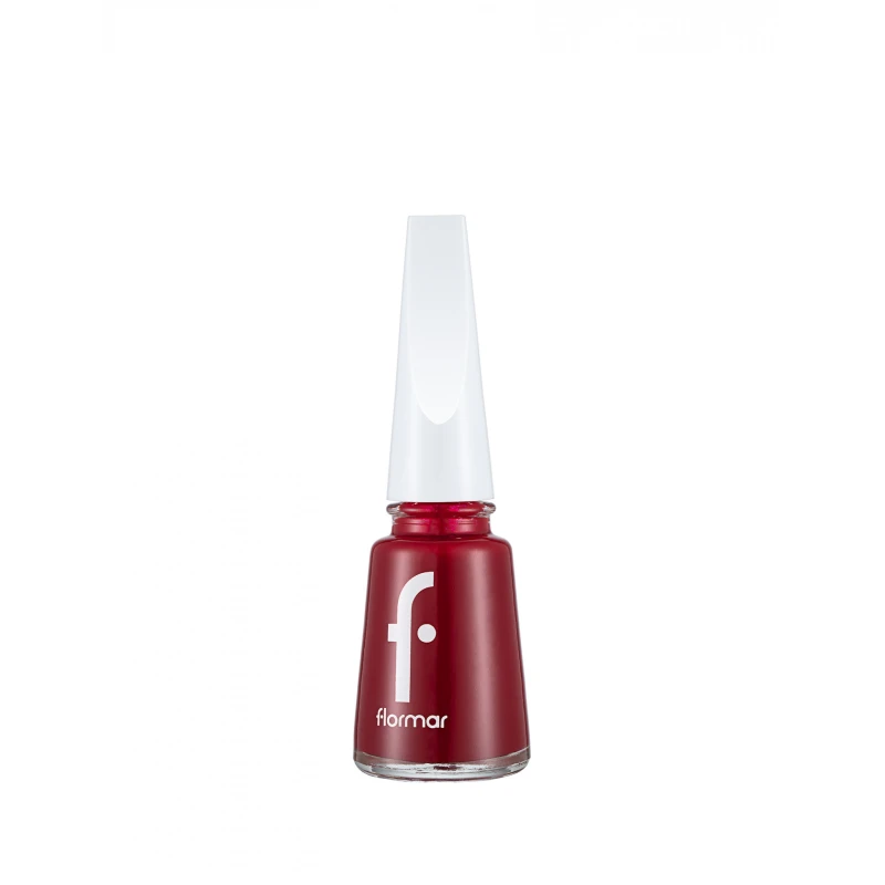 Flormar Nail Enamel 406 Dark Red Long Lasting Polish 11 ML Bottle Perfect for Professional Manicure Stunning Shade for Women with a High Shine Finish - Flormar