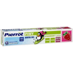 Pierrot Piwy Strawberry Kids Dental Gel, Fluoride and Calcium, 75 ml