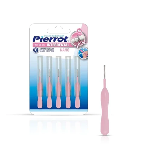 Pierrot Nano Interdental Toothbrush 0.8mm, Soft Bristles, Pack of 2, Oral Hygiene Pierrot Nano Interdental Toothbrush 0.8mm, Soft Bristles, Pack of 2, Oral Hygiene
