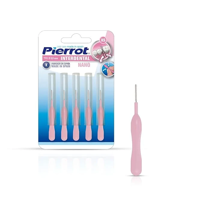 Pierrot Nano Interdental Toothbrush 0.8mm, Soft Bristles, Pack of 2, Oral Hygiene - Pierrot