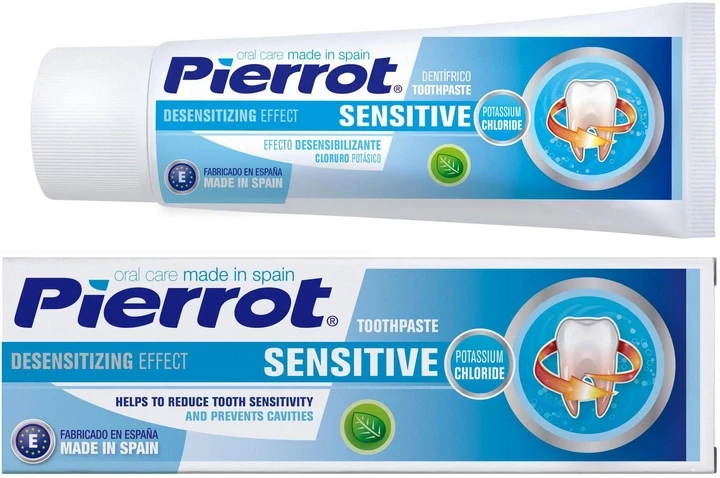 Pierrot Dientes Sensibles Sensitive Toothpaste for Adults Gentle Formula with UV Filter and Antioxidants 75ml - Pierrot