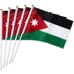 Small handmade Jordanian flag, 20x28 cm – High-quality miniature flag for events and cheering