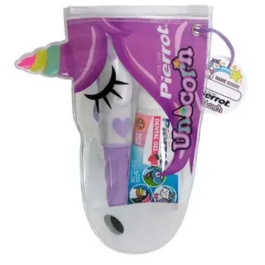 Pierrot Unicorn Dental Kit for Kids, Toothbrush and Toothpaste Set